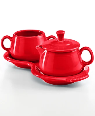 Fiesta 4 Pc. Sugar Bowl and Creamer Set with Tray