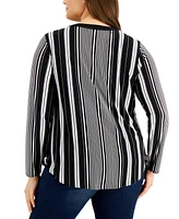 I.n.c. International Concepts Plus Zip-Pocket Top, Created for Macy's