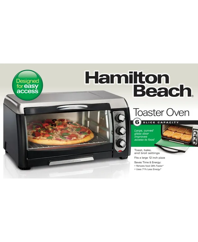 Hamilton Beach Easy Reach Toaster Oven with Roll-Top Door - Macy's