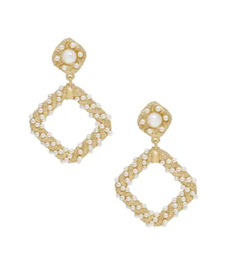 Ettika 18K Gold Imitation Pearl Knocker Women's Earrings