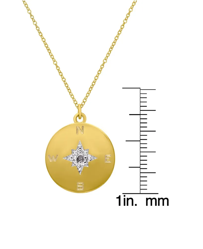 Macy's Diamond Accent Gold-plated Compass Pendant Necklace