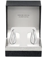 And Now This Crystal & Out Teardrop Hoop Earrings Silver Plate, Gold-Plate or Rose Gold Plate