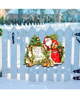 Designocracy by Susan Winget Woodland Playing Santa Wall and Door Decor