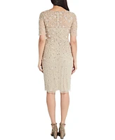 Adrianna Papell Beaded Floral Sheath Dress