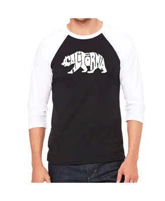La Pop Art California Bear Men's Raglan Word T-shirt