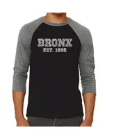 La Pop Art Bronx Neighborhoods Men's Raglan Word T-shirt