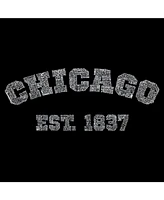 La Pop Art Chicago 1837 Men's Raglan Word T-shirt