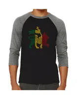 La Pop Art Lion Men's Raglan Word T-shirt