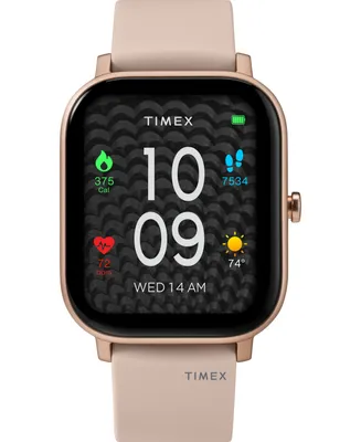 Timex Unisex Metropolitan S Blush Silicone Strap Amoled Touchscreen Smart Watch with Gps Heart Rate 36mm