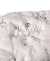 Glitzhome Plush with Snowflake Christmas Stocking