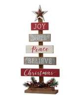 Glitzhome Wooden Sign Table Tree decor