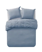 Cathay Home Inc. Microfiber Washed Crinkle Duvet Cover Set, King/California King