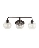 Sandrine Iron/Seeded Glass Cottage Rustic Led Vanity Light