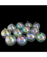 Northlight 12 Count Clear Iridescent Shatterproof Shiny Christmas Ball Ornaments