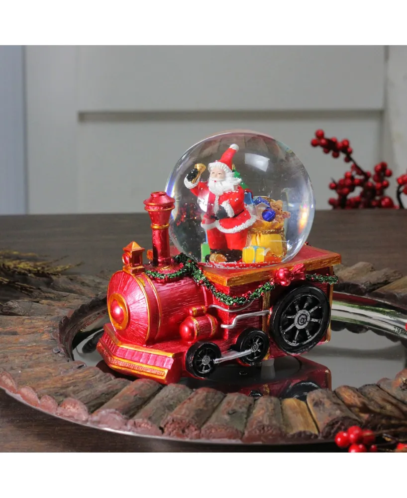 Northlight Santa Claus with Sack of Gifts On A Train Christmas Glitter Snow Globe