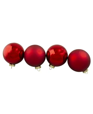 Northlight Shiny and Matte Glass Ball Christmas Ornaments