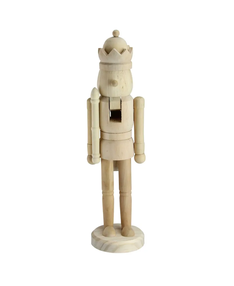 Northlight Traditional Unfinished Wood Paintable Nutcracker