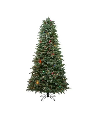 Northlight Pre-Lit Slim Flocked Dunton Spruce Artificial Christmas Tree