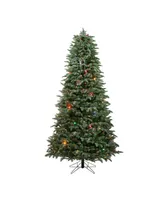 Northlight Pre-Lit Slim Flocked Dunton Spruce Artificial Christmas Tree