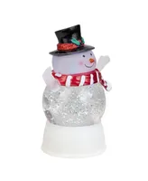 Northlight Led Lighted Snowman with Holly and Berries Top Hat Blowing Glitter Christmas Water Globe