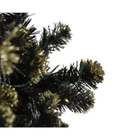 Northlight Pre-Lit Crystal Pine with Gold Tone Glitter Artificial Christmas Tree