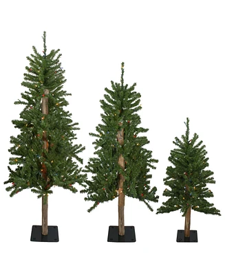 Northlight Pre-Lit Slim Alpine Artificial Christmas Trees