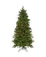 Northlight Pre-Lit Mixed Winter Berry Pine Artificial Christmas Tree