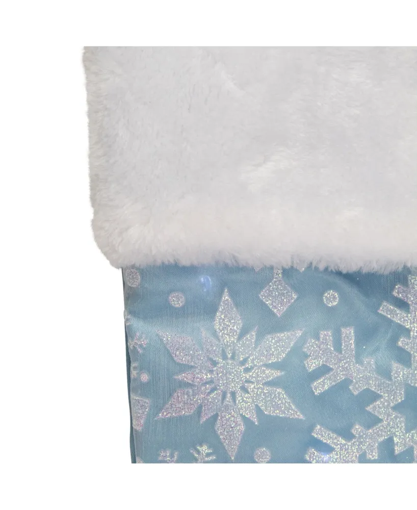 Northlight Led Lighted Iridescent Glitter Snowflake Christmas Stocking