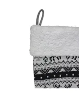 Northlight Rustic Lodge Knit Christmas Stocking with Sherpa Cuff