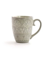 Elama Lace 16 Piece Luxurious Stoneware Dinnerware Set