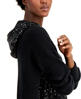 I.n.c. International Concepts Women's Sequin-Front Hoodie, Regular & Petite, Created for Macy's