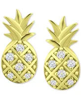 Giani Bernini Cubic Zirconia Pineapple Stud Earrings in 18k Gold-Plated Sterling Silver, Created for Macy's