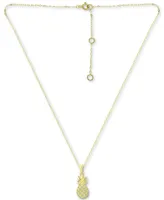 Giani Bernini Cubic Zirconia Pineapple Pendant Necklace in 18k Gold-Plated Sterling Silver, 16" + 2" extender, Created for Macy's