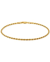 Giani Bernini Rope Chain Ankle Bracelet (2mm) 18k Gold-Plated Sterling Silver or Silver, Created for Macy's