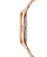 Bulova Women's Classic Diamond-Accent Rose Gold-Tone Stainless Steel Bracelet Watch 36mm