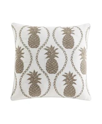 Pineapple Resort Embroidered 20" Decorative Pillow