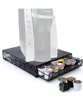 42 K-cup Holder - Metal Storage Drawer for Coffee Pods with Design - K-cup Coffee Pod Holder for Counter - Coffee Bar Accessories