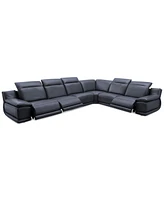 Daisley -Pc. Leather "L" Shaped Sectional Sofa with Power Recliners