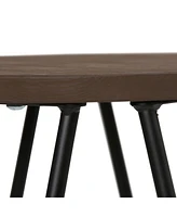 Simpli Home Simeon 26" Metal Counter Height Stool with Wood Seat, Set of 2