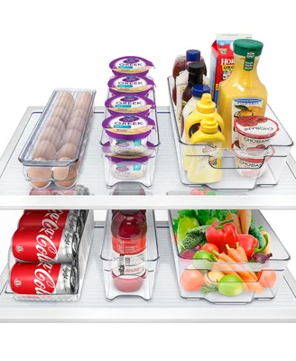 Zulay Kitchen 4 Pack Clear Refrigerator Organizer Bins and Storage (Large)