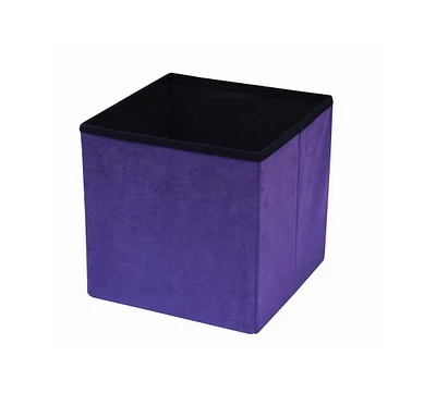 Sorbus Faux Suede Storage Ottoman Cube - Plush Cushion, Hidden Storage, Lightweight & Portable. Folds Flat