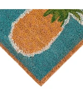 Liora Manne' Natura Pineapples Aqua 2' x 3' Outdoor Area Rug