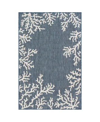 Liora Manne' Carmel Coral Border 3'3" x 4'11" Outdoor Area Rug