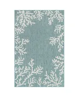 Liora Manne' Carmel Coral Border 3'3" x 4'11" Outdoor Area Rug