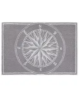 Liora Manne' Frontporch Compass Black and Gray 2' x 3' Outdoor Area Rug