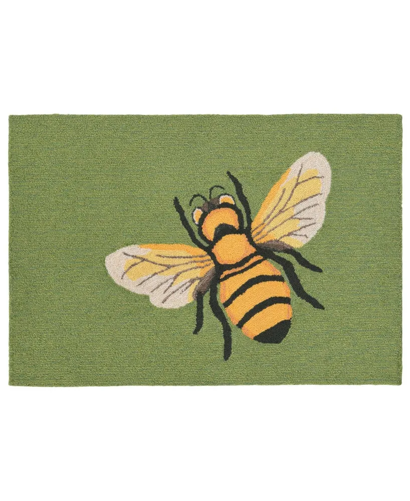 Liora Manne' Frontporch Bee Green 2'6" x 4' Outdoor Area Rug