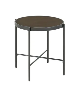 Picket House Furnishings Carlo Round End Table with Wooden Top