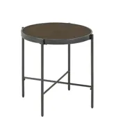 Picket House Furnishings Carlo Round End Table with Wooden Top