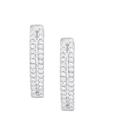 Macy's Cubic Zirconia 2-Row Hoop Earrings