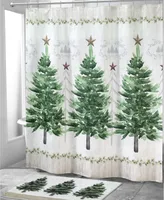 Avanti Trees with Gold Star Holiday Shower Curtain, 72" x 72"